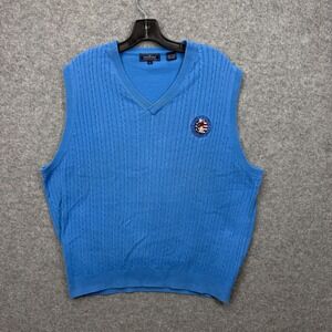 Pinehurst Collection Mens Blue 2005 US Open Golf Cable Knit Sweater Vest Large‎